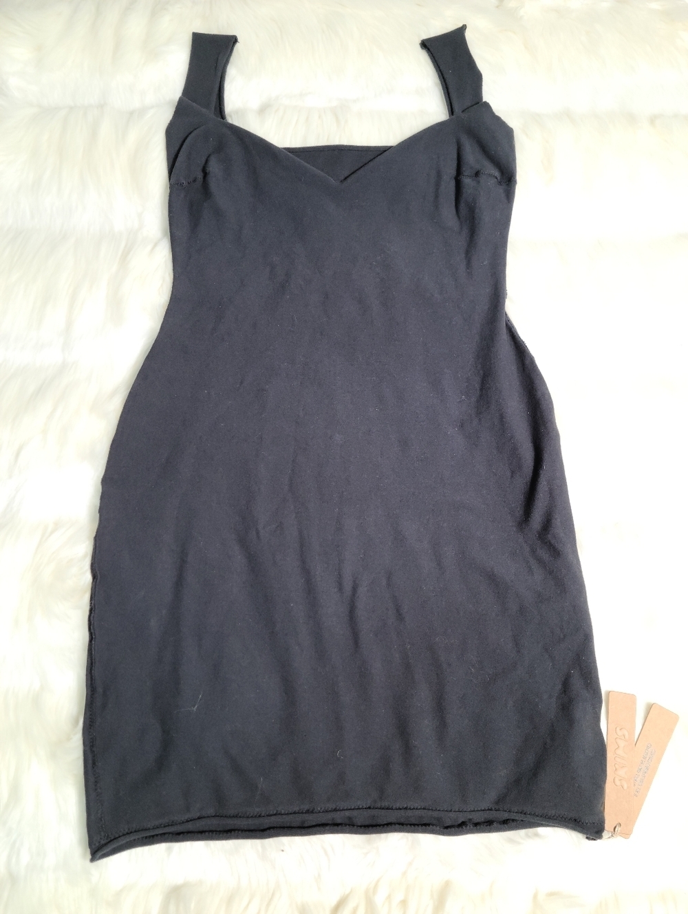 SKIMS Raw Edge Intimates Dress Black Onyx Women XXS NEW